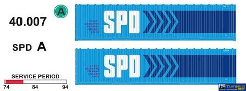 Sds-040007 Sds Models 40’ Jumbo-Container ’Spd’ Pack-A (Twin-Pack) Ho Scale Containerandload