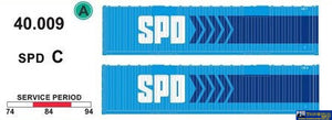 Sds-040009 Sds Models 40’ Jumbo-Container ’Spd’ Pack-C (Twin-Pack) Ho Scale Containerandload