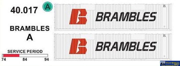 Sds-040017 Sds Models 40’ Jumbo-Container ’Brambles’ Pack-A (Twin-Pack) Ho Scale Containerandload