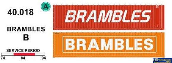 Sds-040018 Sds Models 40’ Jumbo-Container ’Brambles’ Pack-B (Twin-Pack) Ho Scale Containerandload