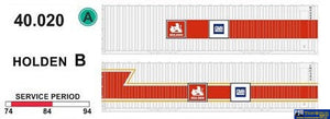 Sds-040020 Sds Models 40’ Jumbo-Container ’Holden’ Pack-B (Twin-Pack) Ho Scale Containerandload