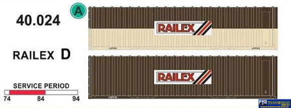 Sds-040024 Sds Models 40’ Jumbo-Container ’Railex’ Pack-D (Twin-Pack) Ho Scale Containerandload