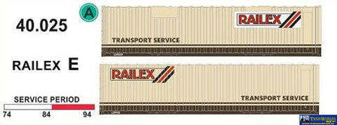 Sds-040025 Sds Models 40’ Jumbo-Container ’Railex Transport Service’ Pack-E (Twin-Pack) Ho