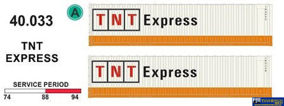 Sds-040033 Sds Models 40’ Jumbo-Container ’Tnt Express’ (Twin-Pack) Ho Scale Containerandload