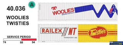 Sds-040036 Sds Models 40’ Jumbo-Container ’Woolies Railex Nt Transport & Twisties’