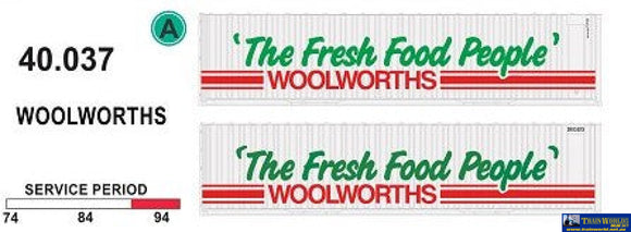 Sds-040037 Sds Models 40’ Jumbo-Container ’Woolworths’ (Twin-Pack) Ho Scale Containerandload