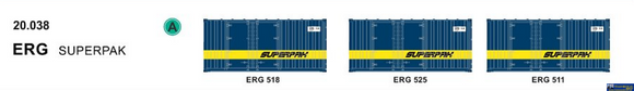 SDS 20038 SDS Models 20’ ERG Container ’Superpak’ (Triple Pack) HO Scale ContainerAndLoad