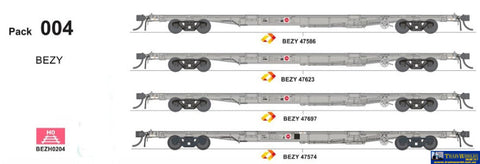 SDS-BZEY204 SDS Models Container Wagons Aurizon (4) HO scale Rolling Stock