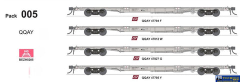 SDS-BZEY205 SDS Models Container Wagons QRN (4) HO scale Rolling Stock