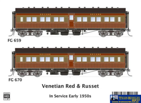 SDS-FG002 SDS Models FG 659 & FG 670 Venetian Red & Russet in service early 1950s HO Scale Rolling Stock