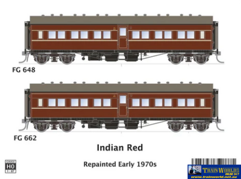 SDS-FG006 SDS Models FG 648 & FG 662 Indian Red repainted early 1970s HO Scale Rolling Stock