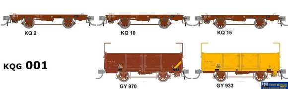 Sds-Kqg001 Sds Models Gy/Flat (4-Wheel) Wagon 3 X Kq And 2 Gy Wagon Ho Scale Rolling Stock