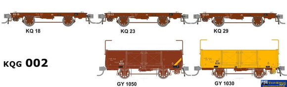Sds-Kqg002 Sds Models Gy/Flat (4-Wheel) Wagon 3 X Kq And 2 Gy Wagon Ho Scale Rolling Stock
