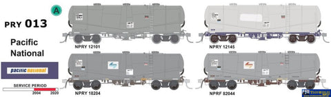 SDS-PRY013 SDS Models Cement Wagons Pacific National 04 to 24 (4) HO scale Rolling Stock