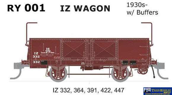 Sds-Ry001 Sds Models Vr Iz-Type Open-Wagon (5-Pack) Brown 1930S With Buffers #Iz-332; Iz-364;