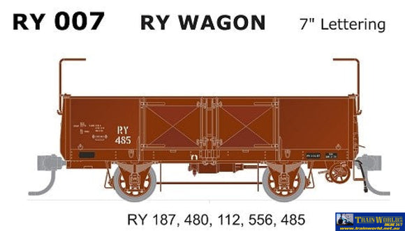 Sds-Ry007 Sds Models Vr Ry-Type Open-Wagon (5-Pack) Red 7 Lettering #Ry-187; Ry-480; Ry-112; Ry-556