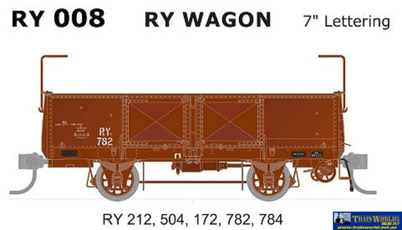 Sds-Ry008 Sds Models Vr Ry-Type Open-Wagon (5-Pack) Red 7 Lettering #Ry-212; Ry-504; Ry-172; Ry-782