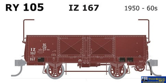 Sds-Ry105 Sds Models Vr Iz-Type Open-Wagon Brown 1950S-60S #Iz-167 Ho Scale Rolling Stock