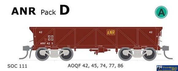Sds-Soc111 Austrains-Neo Anr Aoqf-Type Concentrate-Wagon Anr-Red *Pack-D* #Aoqf-42; Aoqf-45;