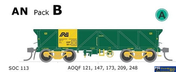 Sds-Soc113 Austrains-Neo Anr Aoqf-Type Concentrate-Wagon An-Green/Yellow *Pack-B* #Aoqf-121;