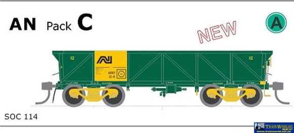 Sds-Soc114 Sds Models Sar So / Soc Concentrate Wagon Aoqy An Green Pack C (5) Ho Scale Rolling Stock