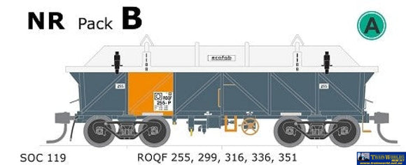 Sds-Soc119 Austrains-Neo Roqf-Type Concentrate-Wagon Nr-Grey/Orange *Pack-B* #Roqf-225; Roqf-299;