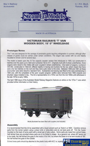 Sem-R05 Steam Era Models Kit Vr T-Type Ice-Van (Perishable Goods) Wooden-Body 15 Wheelbase Ho Scale