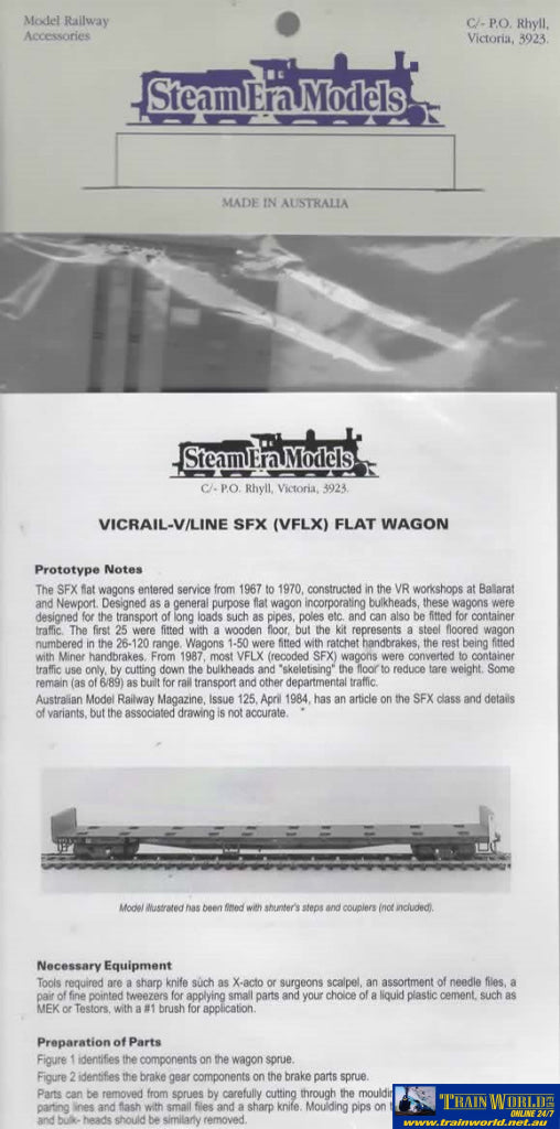 Sem-R14 Steam Era Models *Kit* Vicrail-V/Line Sfx(Vflx)-Type Flat-Wagon Ho Scale Rolling Stock