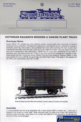 Sem-R22 Steam Era Models Kit Vr Wooden U-Type Van Or Hd-Type Plant-Truck Ho Scale Rolling Stock