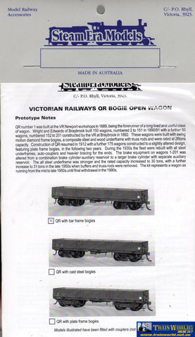 Sem-R27Bf Steam Era Models Kit Vr Qr-Type Open-Wagon With Bar-Frame Bogies Ho Scale Rolling Stock