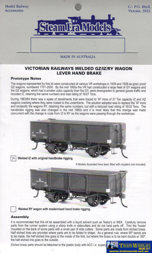 Sem-R29E Steam Era Models Kit Vr Iz-Type Welded Open-Wagon With Original Lever-Handbrake Rigging Ho