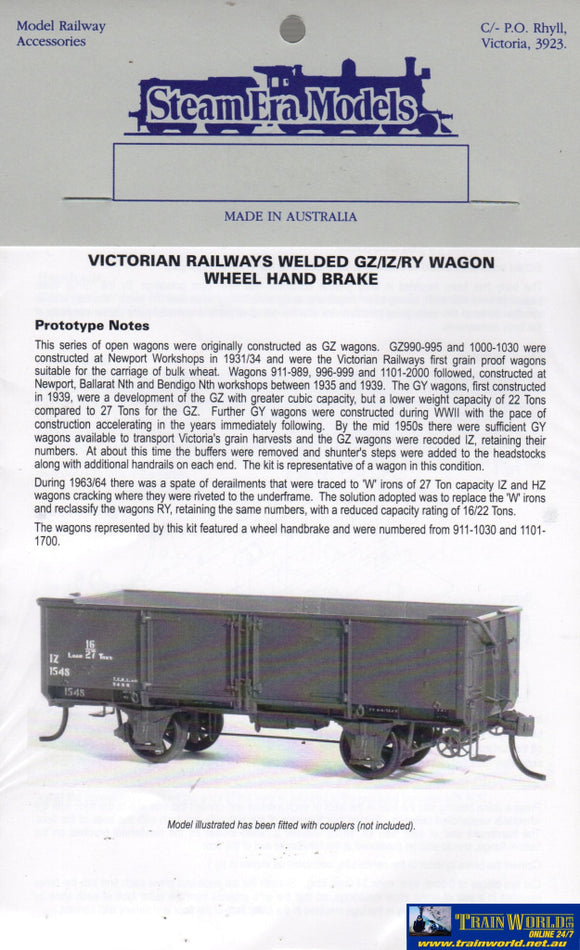 Sem-R29W Steam Era Models Kit Vr Iz-Type Or Ry-Type Welded Open-Wagon With Wheel-Handbrake Ho Scale