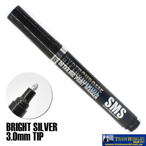 Sms-Mkr03 The Scale Modellers Supply Hyperchrome Marker (Bright Silver) 3.0Mm Glueandpaint