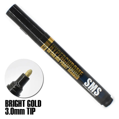 Sms-Mkr04 The Scale Modellers Supply Hyperchrome Marker (Bright Gold) 3.0Mm Glueandpaint