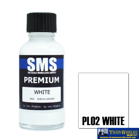 Sms-Pl02 The Scale Modellers Supply Premium Acrylic-Lacquer Paint White 30Ml Glueandpaint