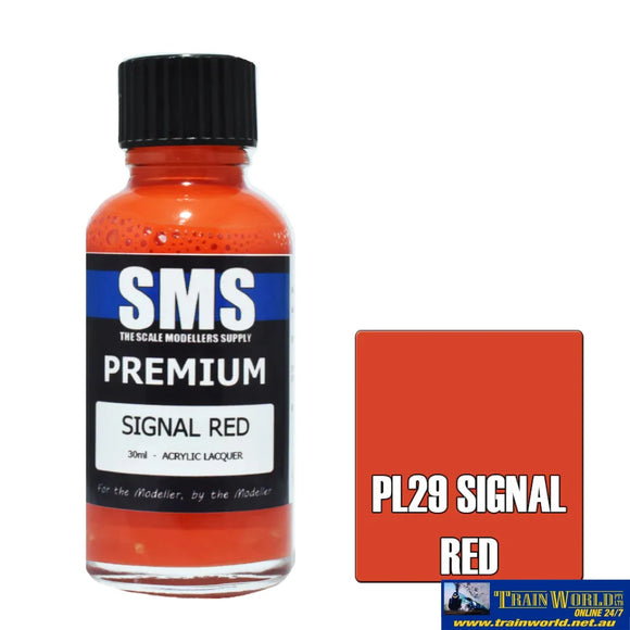 Sms-Pl29 The Scale Modellers Supply Premium Acrylic-Lacquer Paint Signal Red 30Ml Glueandpaint