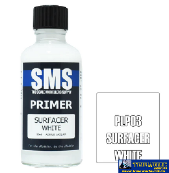 Sms-Plp03 The Scale Modellers Supply Primer Surfacer White 50Ml Glueandpaint