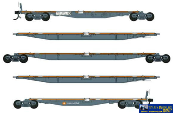 Srm-Art01 Southern Rail Models National Rail 5 Piece 73M Rray Articulated Container Wagons #7193G