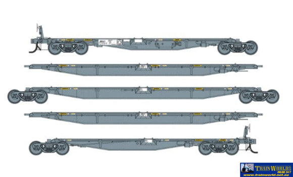 Srm-Art04 Southern Rail Models Pacific National 5 Piece 73M Rray Articulated Container Wagons