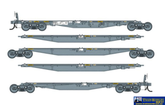 Srm-Art09 Southern Rail Models Pacific National 5 Piece 73M Rrby Articulated Container Wagons