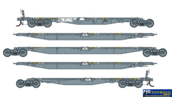 Srm-Art13 Southern Rail Models Pacific National 5 Piece 73M Rrgy Articulated Container Wagons