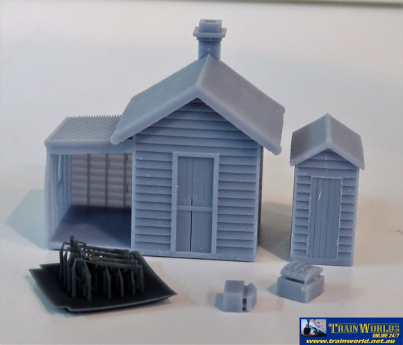 Srr-Gkhrho Simple Railroad Models Gate Keepers Hut With Toilet (Right Orientation) Ho Scale