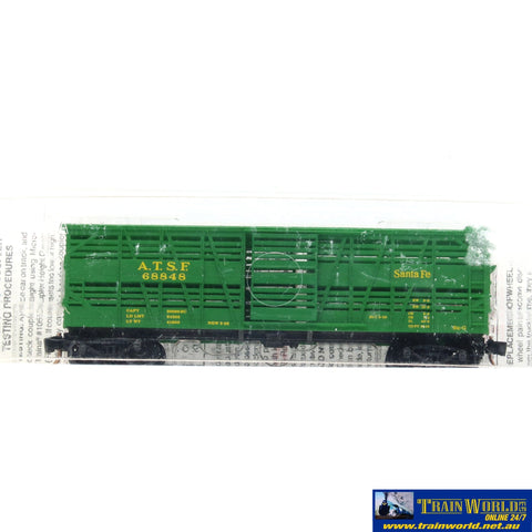 SSH-1010 Used Goods Micro Trains Lines 40’ Stock Car ATSF N Scale - Rolling Stock