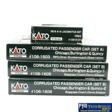 SSH-1034 Used Goods KATO CB&Q Corrugated Passenger set N Scale DCC Ready - Locomotive
