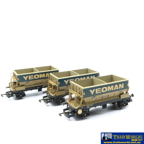 SSH-1178 Used Goods Hornby R6486 Pack of 3 51T PGA aggregate hoppers in Yeoman livery - Weathered OO Scale - Rolling