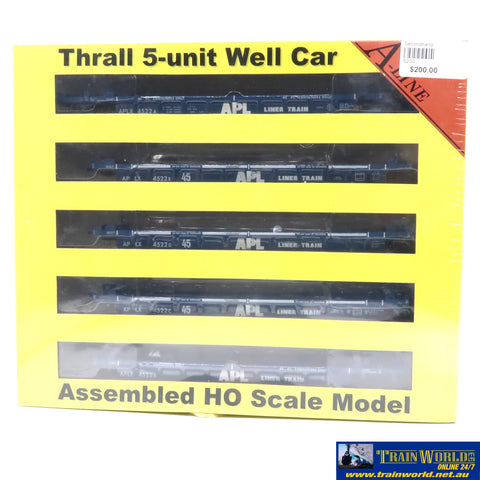 SSH-1187 Used Goods Intermountain Thrall 5 unit well Car APLX liner train HO Scale - Rolling Stock