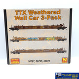 SSH-710 Used Goods Micro Trains Line TTX Weathered Well Car 3 pack N Scale - Rolling Stock