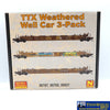 SSH-710 Used Goods Micro Trains Line TTX Weathered Well Car 3 pack N Scale - Rolling Stock