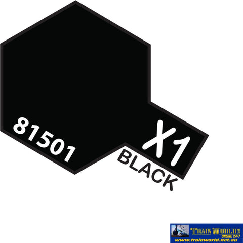 Tam-T81501 Tamiya Acrylic (Water) Paint Mini Gloss X-1 Black 10Ml Glueandpaint