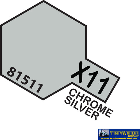 Tam-T81511 Tamiya Acrylic (Water) Paint Mini Gloss X-11 Chrome Silver 10Ml Glueandpaint